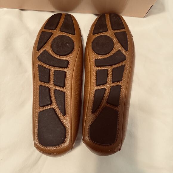 Michael Kors Fulton Brown Leather MK Logo Ballet Flats Driving loafers sz 6.5 - Picture 4 of 7